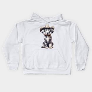 Cowboy Great Dane Dog Kids Hoodie